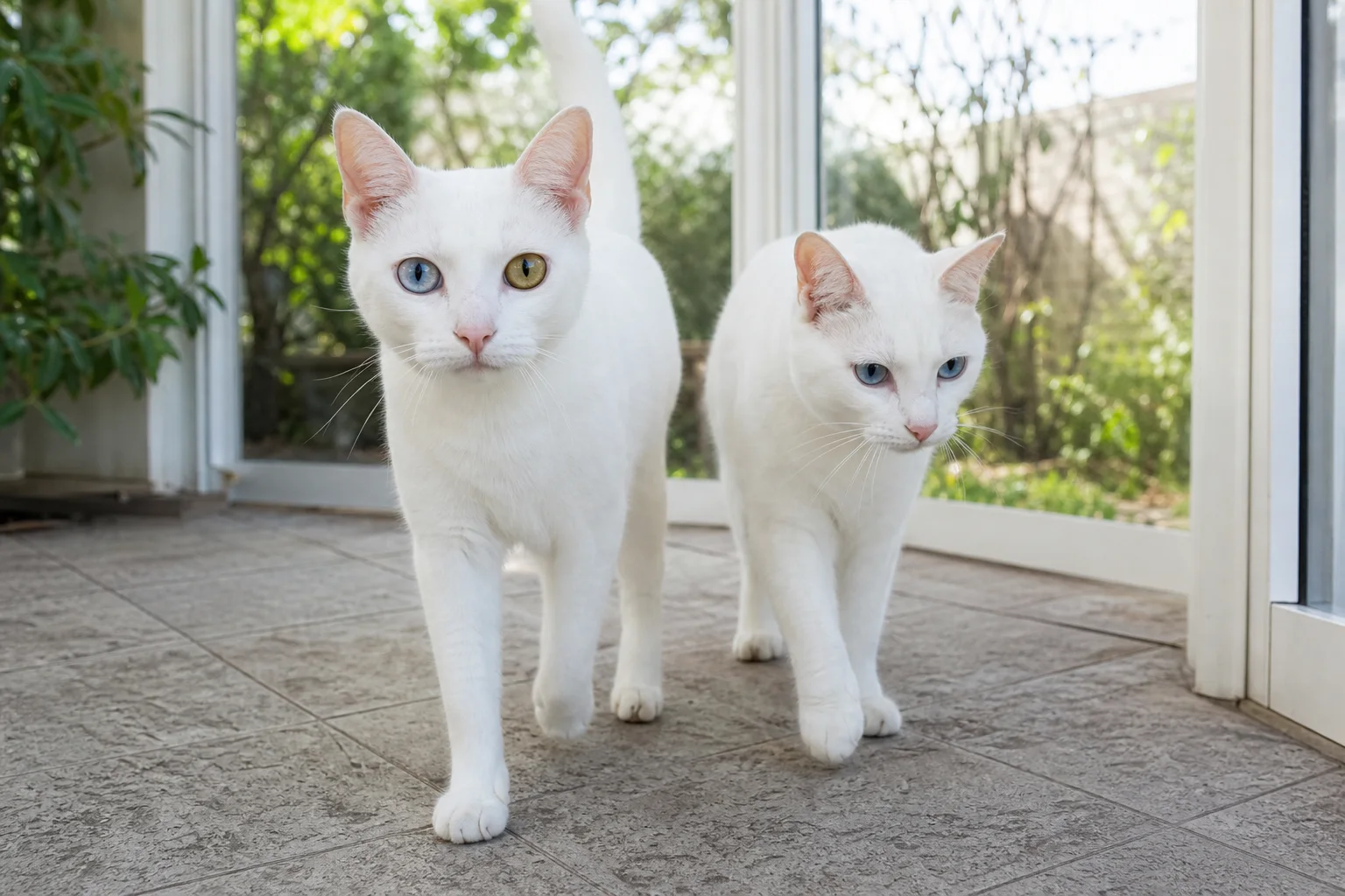 Gatto Khao Manee con orecchie e occhi, in ambiente domestico, con segni di salute e prevenzione, immagine di approfondimento